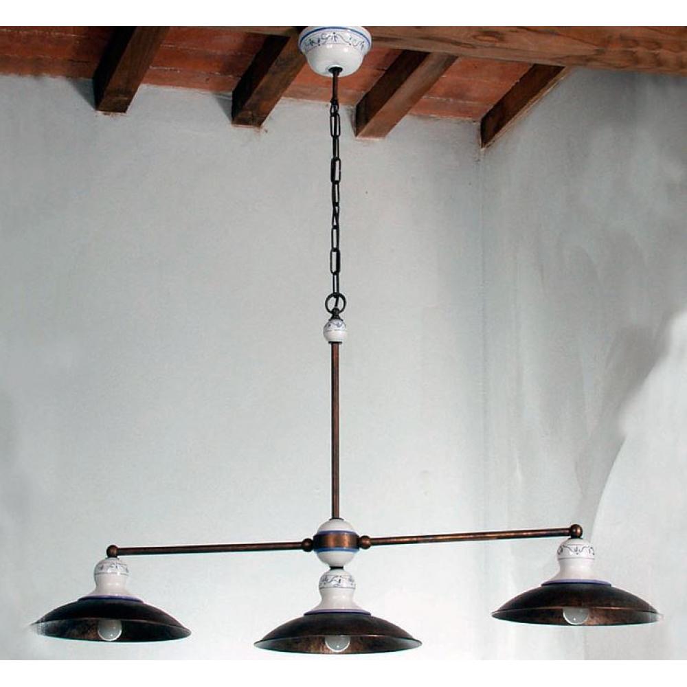 imas 35875 rucne malovana keramika dlha stropna lampa luster zaves stredomorska krajina rustikalna jedalen kuchyna osvetlenie modra biela med.jpg